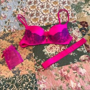 Victoria’s Secret Pink And Purple Push Up Bra